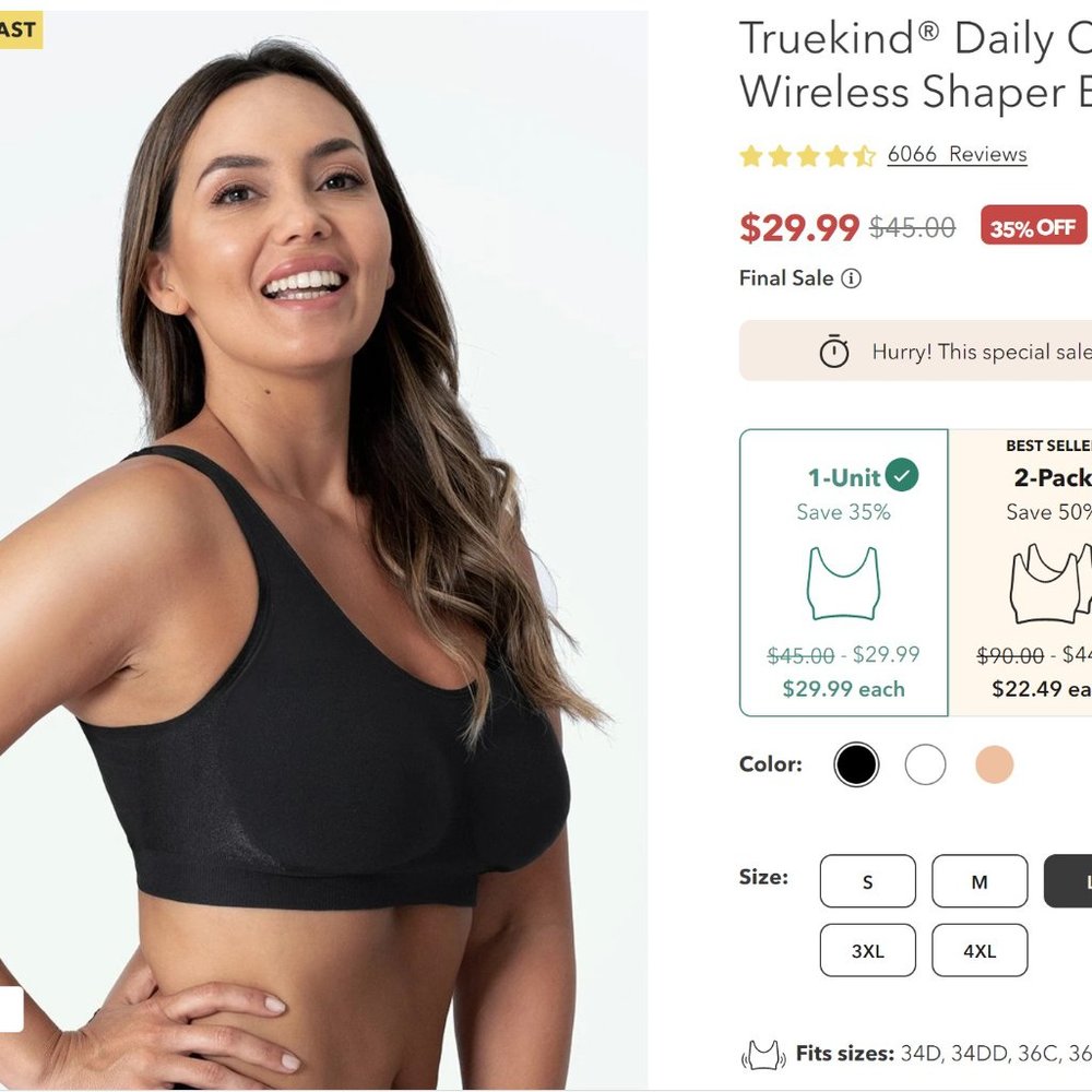 Black Shapermint Bra - Large